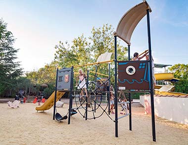 Play structure on the children's playground of the campsite near Salagou