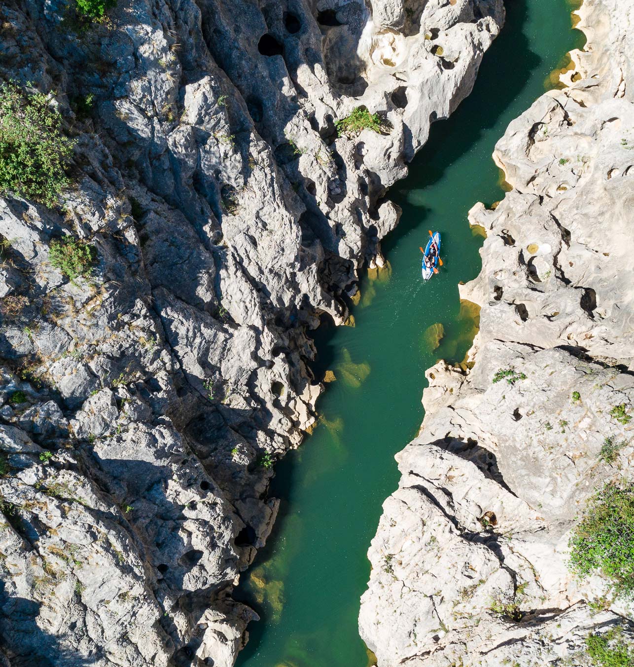 Kayak dans les gorges de l'Hérault