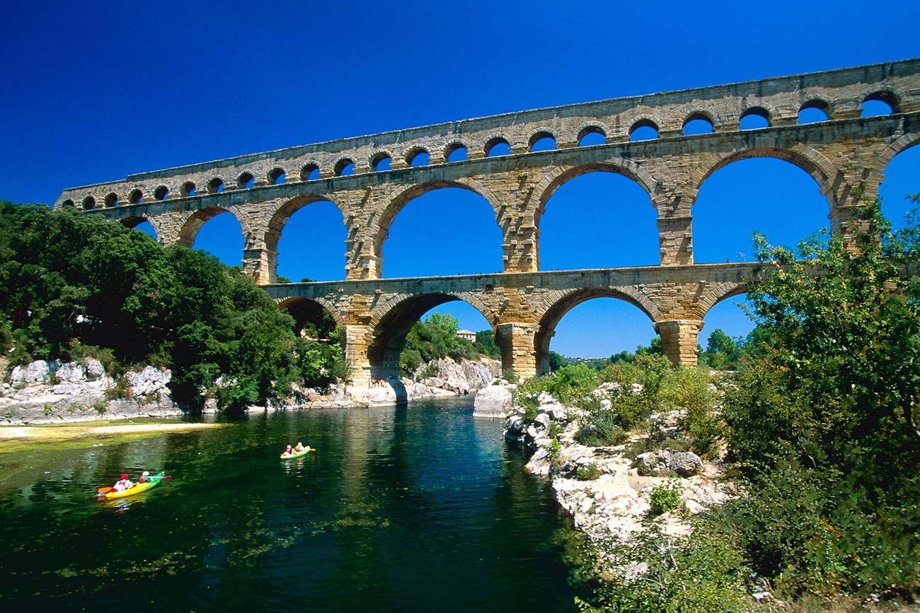 The Pont du Gard near the campsite in Canet in Hérault